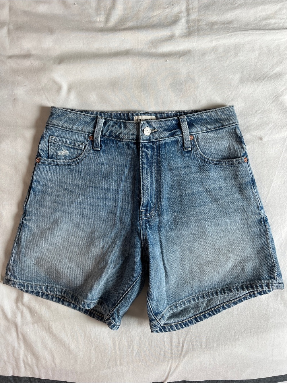Maurices Light Blue High-Rise Denim Shorts